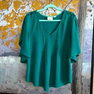 Maeve emerald flowy blouse